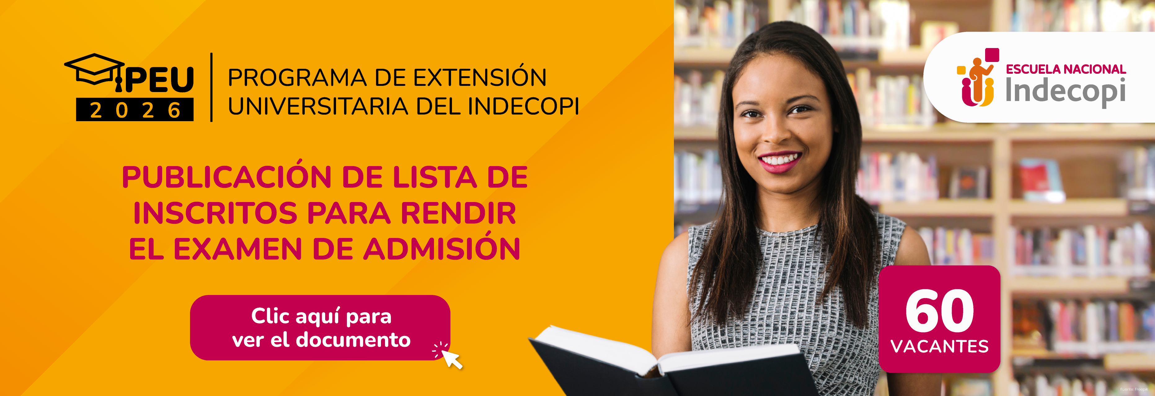 PEU 2026 Lista de inscritos para examen